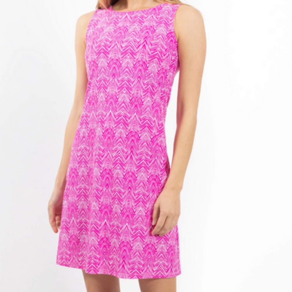 Jude Connally: Beth- Herringbone Dress  (in Hot Pink)